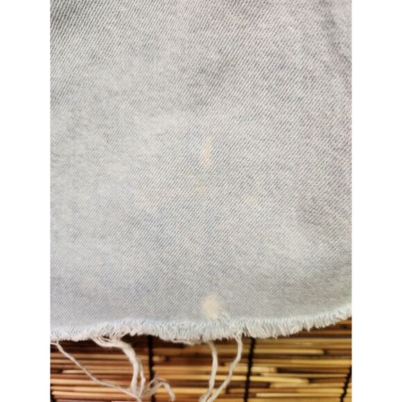 Divided H&M Denim Mini Skirt Distressed Raw Hem Light Wash Size 10 - Picture 6 of 6
